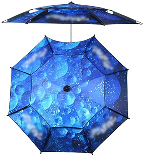 Outdoor-Sonnenschirm Verdickter wasserdichter Oxford-Regenschirm, 360 ° universeller Neigungs-Sonnenschutz-Fischerschirm, einfach zu installieren (Color : Blue, Size : 2.2m) von OYYMTE