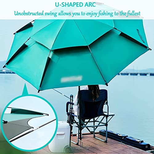 Patio Parasol Outdoor 360 ° Universal-Anglerschirm, verdickter Sonnenschutz-Sonnenschirm for Camping, doppelschichtiger, atmungsaktiver Regenschirm for den Park(2m/6.6ft) von OYYMTE