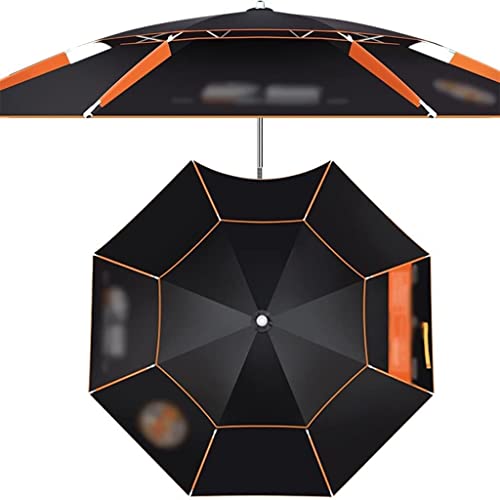 Patio Parasol Sonnenschirm Angelschirm im Freien, Park Camping Wasserdichter Sonnenschirm, 360 ° universeller schwarzer Kunststoffschirm(2.2m/7.2ft) von OYYMTE