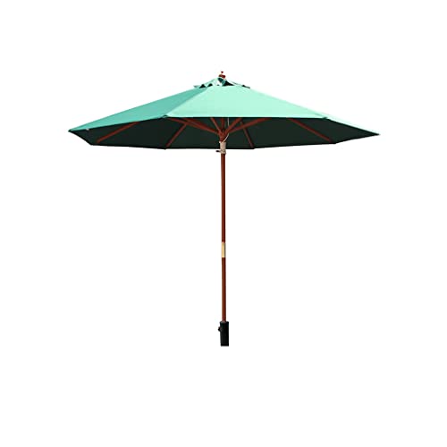 Schirm im Freien 2,7 Meter Zentrum Säule Massivholz Regenschirme Innenhof Garten Regenschirme Hotel Dachschirme(Green) von OYYMTE