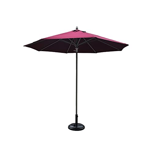Schirm im Freien 2,7 Meter Zentrum Säule Massivholz Regenschirme Innenhof Garten Regenschirme Hotel Dachschirme(Pink) von OYYMTE