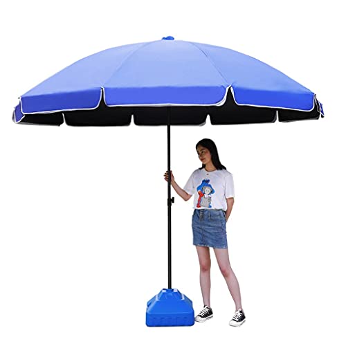 Sonne Regenschirm Outdoor Freizeit Sonne Regenschirm Anti-Ultraviolette Windresistenter Regenschirm Ständer großer Regenschirm Garten Klapper Freizeit Innenhof und Stühle Mittelweg(Blu) von OYYMTE
