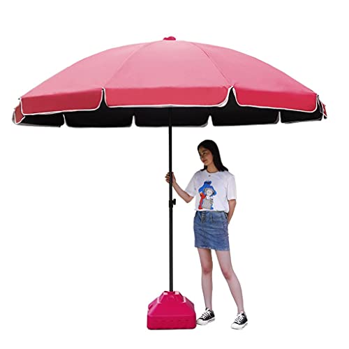 Sonne Regenschirm Outdoor Freizeit Sonne Regenschirm Anti-Ultraviolette Windresistenter Regenschirm Ständer großer Regenschirm Garten Klapper Freizeit Innenhof und Stühle Mittelweg(Rosso) von OYYMTE