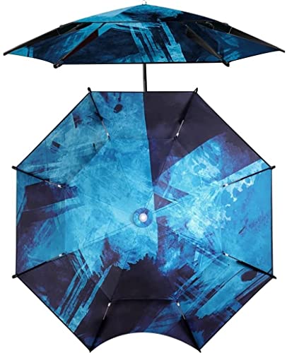 Terrassenschirm 360 ° Universal-Sonnenschutzschirme, verdickter, doppelschichtiger, wasserdichter Angelschirm, stabiler Regenschirm aus Edelstahl (2,2 m) von OYYMTE