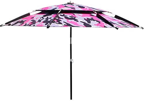 Terrassenschirm Modische Camouflage-Außenschirme, doppelschichtiger, atmungsaktiver Angelschirm, um 360 ° neigbarer Regenschirm for Camping-Grill(B,2.4m/8ft) von OYYMTE