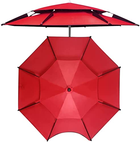Terrassenschirm Outdoor Edelstahl Sonnenschirm, 360° Universal Sonnenschutz Doppelter Atmungsaktiver Angelschirm (Farbe: A, Größe: 2.4m / 7.9ft) von OYYMTE
