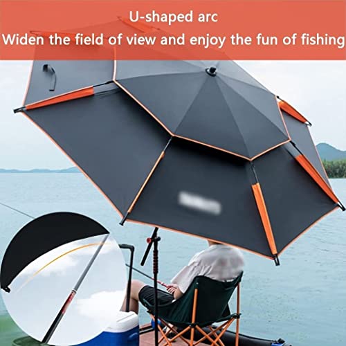 Terrassenschirm Verdickte Vinyl-Außenschirme, doppelter 360°-Universalschirm for Parkcamping, einfach zu installieren(Black,2.2m/7.2ft) von OYYMTE
