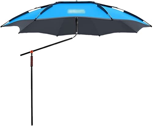 Terrassenschirm Verdickte Vinyl-Außenschirme, doppelter 360°-Universalschirm for Parkcamping, einfach zu installieren(Blu,2.2m/7.2ft) von OYYMTE