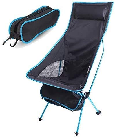 Tragbare Folding Outdoor Camping Stühle Oxford Tuch Extended Camping Angelabschnitt Picknick Barbecue Strand Ultralight Stühle (Farbe: Orange)(Sky Blue) von OYYMTE