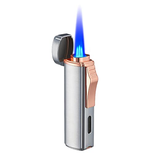 OYYTRAFO Sturmfeuerzeug Gas Nachfüllbar Feuerzeug Jetflame Gasfeuerzeug mit 3-Flammem Sturm Feuerzeuge Winddicht Torch Lighter mit Bohrer für Männer Geschenk Weihnachten (Kein Butangas) von OYYTRAFO