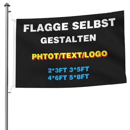Flagge Selbst Gestalten Personalisierte Flagge Einseitiger Beidseitiger Druck mit Foto Logo Text Verschiedene Größen verfügbar für Den Garten Den Innen-Und Außenbereich (5 * 8FT Doppelseitig) von OYZLWXY