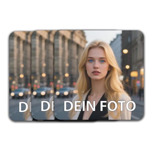 Kühlschrankmagnet Personalisiert mit Foto Text Ihrem Bild, für Büro und Küchenschrankmagnete wasserfester Kühlschrankaufkleber Heimdekoration 3 Stück (5.5cm*5.5cm Quadrat-Weichmagnetisch) von OYZLWXY
