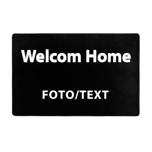 OYZLWXY Personalisierte Fußmatte mit Eigenem Namen Foto Text Logo Fußmatte für Innen und Außen rutschfest Hochzeitsgeschenk Geschenk zum Einzug(Flanell 150 * 100cm) von OYZLWXY
