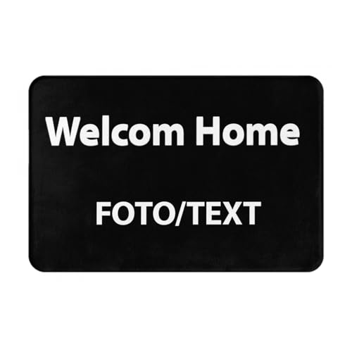 OYZLWXY Personalisierte Fußmatte mit Eigenem Namen Foto Text Logo Fußmatte für Innen und Außen rutschfest Hochzeitsgeschenk Geschenk zum Einzug(Flanell 60 * 40cm) von OYZLWXY