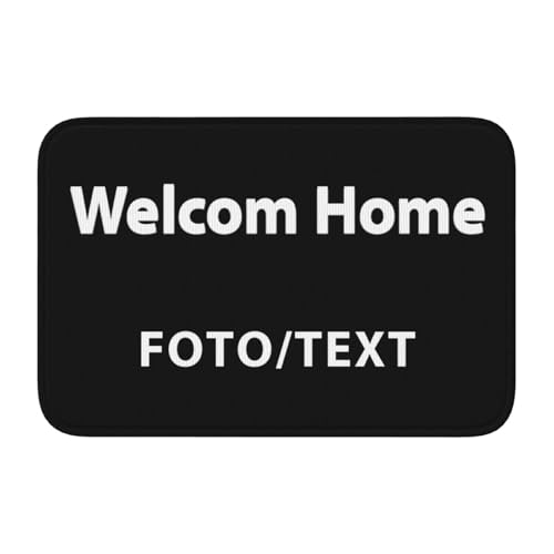 OYZLWXY Personalisierte Fußmatte mit Eigenem Namen Foto Text Logo Fußmatte für Innen und Außen rutschfest Hochzeitsgeschenk Geschenk zum Einzug(Kristallsamt 60 * 40cm) von OYZLWXY
