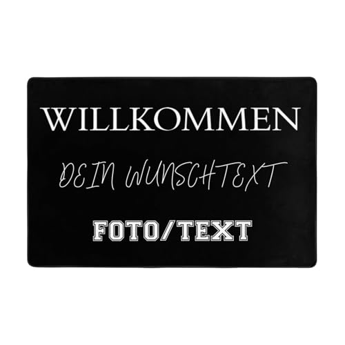 OYZLWXY Personalisierte Fußmatte mit Eigenem Namen Foto Text Logo Fußmatte für Innen und Außen rutschfest Hochzeitsgeschenk Geschenk zum Einzug (Flanell 182 * 120cm) von OYZLWXY