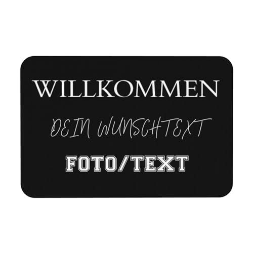 OYZLWXY personalisierte fußmatte mit eigenem Namen Foto Text Logo fußmatte für innen und außen rutschfest Hochzeitsgeschenk Geschenk zum Einzug (Kieselalgenschlamm60*40cm) von OYZLWXY