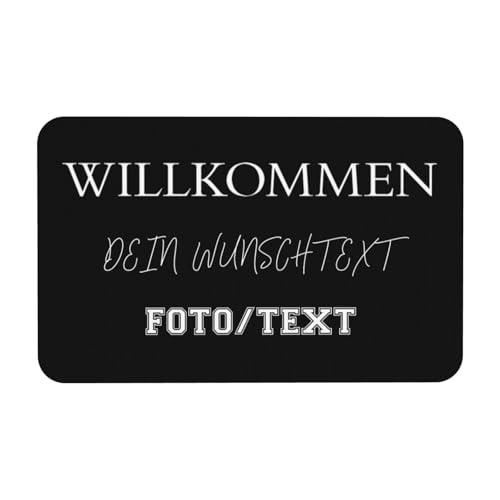 OYZLWXY personalisierte fußmatte mit eigenem Namen Foto Text Logo fußmatte für innen und außen rutschfest Hochzeitsgeschenk Geschenk zum Einzug (Kieselalgenschlamm80*50cm) von OYZLWXY