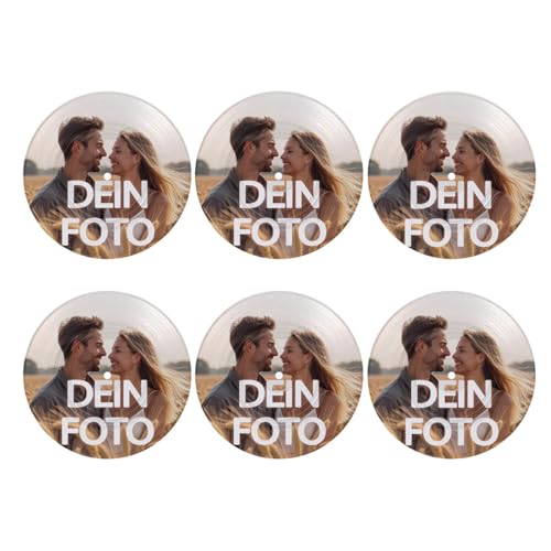 Untersetzer mit Foto personalisiert, individuelle Bierdeckel mit eigenem Foto/Text, für Geschenk, Küche, Wohnaccessoires, Büro, Bar (Schallplattenform-Vollflächendruck,6pcs) von OYZLWXY