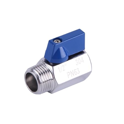 1/2 "3/8" 1/4 "1/8" BSPT Gewinde männlich zu weiblich Mini Nickel Plating Messing Kugelhahn Edelstahl Luftkompressor Kugelhahn(1/2",Stainless Steel M-F) von OYmFUIEeK