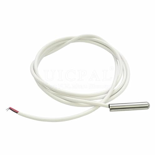 OYmFUIEeK DS18B Temperatursensormodul Sonde 304 Edelstahl OD 3,0 MM Wasserdicht Staubdicht Sensoren Kabel Weiß 100CM Länge(6x30) von OYmFUIEeK