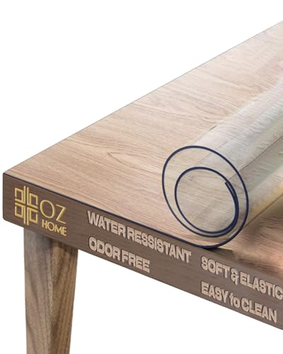 OZ HOME Transparente Tischschutzmatte aus PVC –80x180 cm - 1,7 mm Dicke – rutschfest & Kratzfest – Schutz vor Flecken & Flüssigkeiten – Leicht zu Reinigen & Geeignet für den Kontakt mit Lebensmitteln von OZ HOME