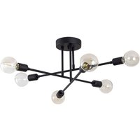 Deckenleuchte aus schwarzem Metall mit 6 Glühbirnen L64 cm - JULIA Deckenleuchte aus schwarzem Metall mit 6 Glühbirnen L64 cm - JULIA von OZAIA