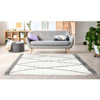 Hochflorteppich Berber-Stil - 160 x 230 cm - Beige & Grau - HANIA von OZAIA