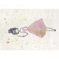 Kinderteppich mit Feenmotif - 120 x 170 cm - Elfenbein  & Rosa - ARIEL von OZAIA