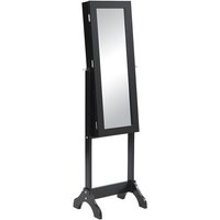 Schmuckspiegel Spiegelschrank - Kiefernholz - H. 120 cm - Schwarz - BERENICE von OZAIA