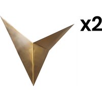 Wandleuchte 2er-Set - Metall - 34 x 5 x 34 cm - Goldfarben - BIRDO von OZAIA
