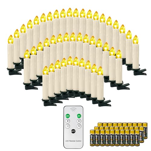 OZAVO 30er Weihnachtskerzen mit Batterie, kabellose LED Kerzen, Christbaumkerzen mit Fernbedienung, Weihnachtsbaumbeleuchtung, Weihnachten von OZAVO