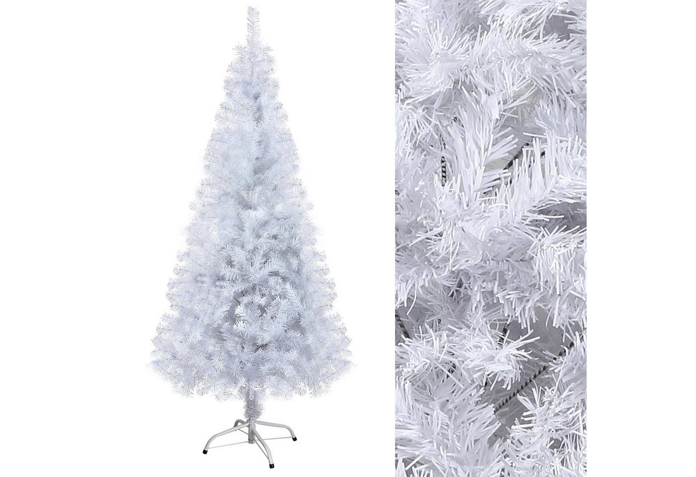 OZAVO Künstlicher Weihnachtsbaum XM008, Weiß Tannenbaum, Christbaum, Kunstbaum Weihnachten 150cm 400Spitzen von OZAVO