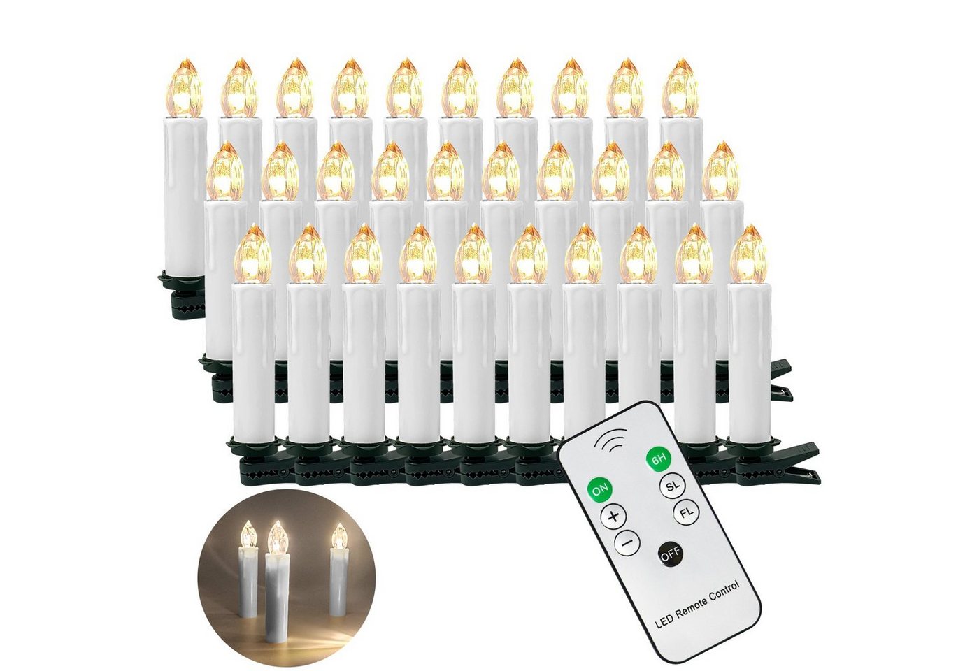 OZAVO LED-Christbaumkerzen 10-40set, Weihnachtskerzen Weihnachtsbaum Kerzen Weihnachtsbeleuchtung von OZAVO