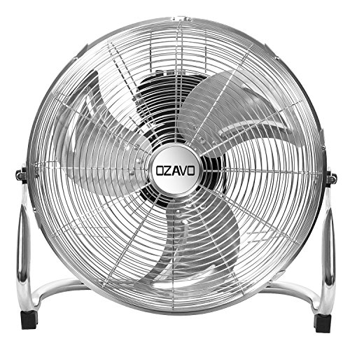 OZAVO Standventilator, Windmaschine ⌀35/45/50 cm mit 3 Laufgeschwindigkeiten, Bodenventilator Power, Tischventilator Metall, Luftkühler, verstellbare Neigungswinkel, 50/80/100 W (45CM) von OZAVO