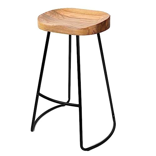 OZCULT Küchenhocker Barhocker Barmöbel Barhocker Massivholzsitz Küchenhocker für Frühstück Moderne Einfachheit Metallbein Lagergewicht 150kg Sitzhöhe 65cm von OZCULT