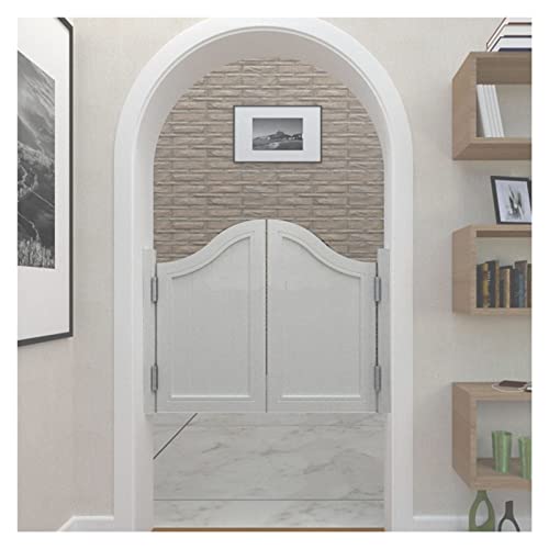 OZCULT Saloontüren, Pastroal Massivholz Scharnier Schwingtür mit Scharnieren, Autoclose Handgefertigt Trennwandtür für Korridor Eingang, Anpassbar (Color : White, Size : 80x70cm) von OZCULT