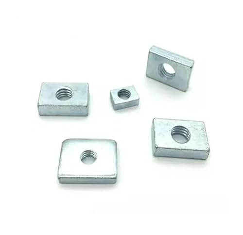 Rechteckige Mutter M5 M6 M8 GB39 Aluminiumprofil Zubehör Schieberblock Rechteckige Muttern Dünne Senkkopfmutter aus Kohlenstoffstahl 100 Stück (Size : M5x10x2) von OZDINGQ
