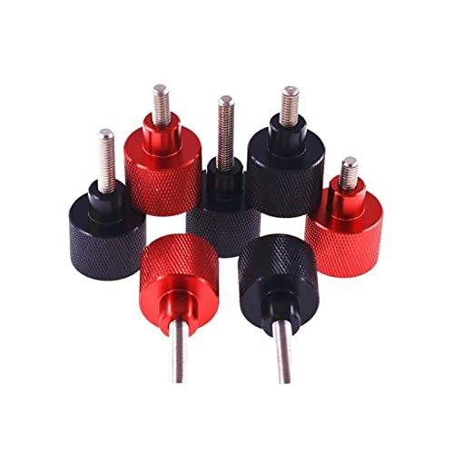 1 STÜCKE M3 M4 M5 5mm-60mm Aluminiumlegierung Edelstahl Rändelschraube Handgriffknopf Stufenschraube Schraube Schwarz/Rot Handfestziehschraube(Black M5,60mm) von OZDTLP