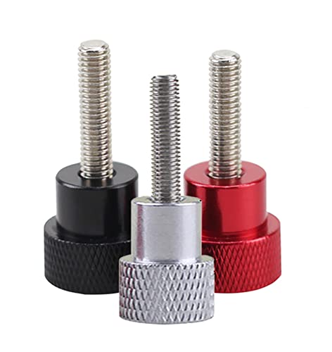 1 Stücke Aluminiumlegierung + Edelstahl Rändelschraube M8 M10 Handgriffknopf Schrittbolzenschrauben Rot/Schwarz/Weiß(Black,M8x115-D20x20) von OZDTLP