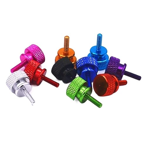 10 TEILE/LOS M3 M4 * 6/8/10/12/16/20 Bunte Aluminium Rändelkopf Computergehäuseschraube Handfest Rändelschrauben(RED,M3x12) von OZDTLP