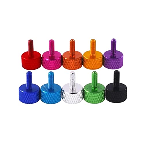 10 teile/los M3 M4 M5 M6 Rändelkopf Bunte Aluminium Handfest Daumenschraube(Green,12MM_M3) von OZDTLP