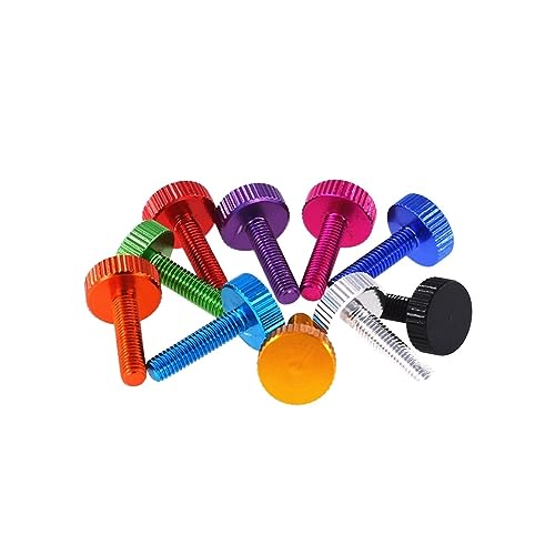 2/5 Stück Rändelschrauben aus Aluminiumlegierung, M2,5,6, M4, M5, runde Gehäuseschrauben mit flachem Kopf, DIY-Schrauben, mehrere Farben, Länge 6–20 mm(Green,2 PCS_M4X8MM) von OZDTLP