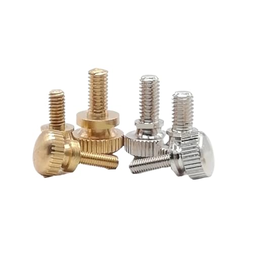 2-5 ST M3 M4 M5 M6 GB834 Messing gerillten Kopf oder Vernickelung gerillte Daumenschraube Hand an Vorhangwand Glasschlossschrauben(Messing,4 x 12 5pcs) von OZDTLP