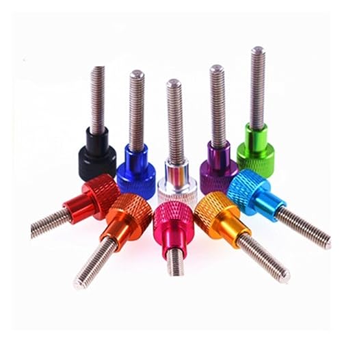 2 Stück M5 Bunte Rändelschraube aus Aluminium mit Kopf Edelstahl(Green,17MM_M5 2PCS) von OZDTLP