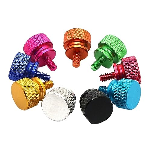 3/5/10 Stück 6#-32x6 /M3.5 Aluminium-Rändelschraube Computergehäuseschraube Rändelschrauben Eloxiert 11 Farben(Emerald,5pcs) von OZDTLP