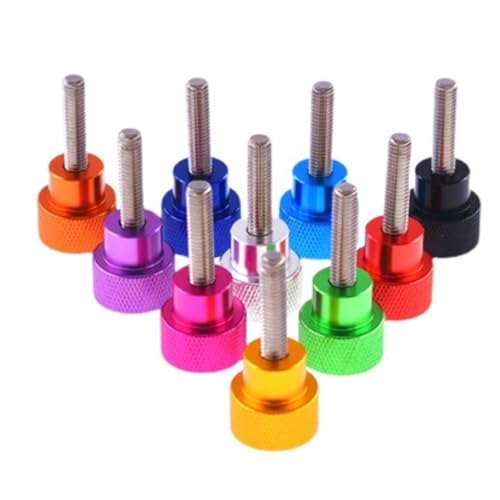 3–5 Stück Aluminium-Rändelschrauben M3 M4 M5 M6 buntes Edelstahlgewinde, Rändelschrauben von Hand festziehen(RED,M5X37 3pcs) von OZDTLP