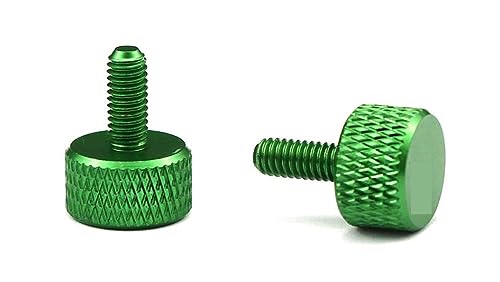 5-10 teile/los M3 M4 M5 M6 * 6/8/10/12/16/20 Bunte Aluminium Rändelschraube Handfest(Green,16MM_M4 5PCS) von OZDTLP