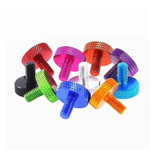 5 teile/los M3 Gerändelt Bunte Aluminium Daumen Schrauben 6 8 10 12 16 20mm - 50mm Plain Kopf hand Festziehen for Computer Fall(Silver,10MM_M3) von OZDTLP