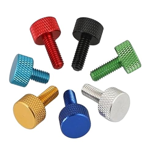 5 teile/los M3 M4 M5 M6 * 6/8/10/12/16/20 Eloxiert Bunte Rändelschraube aus Aluminium for Computergehäuse(Black,M4X10) von OZDTLP